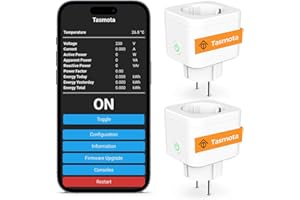 Refoss Tasmota Enchufe Inteligente con medidor de Potencia, Enchufe WiFi Inteligente para medir el Consumo de energía, generación de energía, ESP8266, Compatible con Google Home Assistant, ioBroker