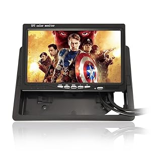 BW HD High-resolution 1024*600 350:1 Contrast Ratio 7 Inch TFT Color LCD Car Monitor Computer HD Digital VGA/AV Interface (Support as Computer Screen, 130 Degrees Viewing Angle) Full Color LED Backlight Display Support 1024*768 1280 * 1024 Input Source for Car Back up Camera Car Reversing Cemera