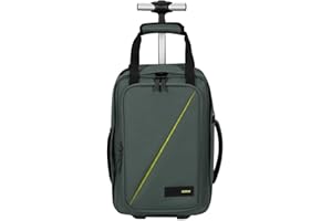 American Tourister Take2Cabin: maleta de cabina Ryanair 40 x 25 x 20 cm, 20 L, 1,40 kg, mochila con ruedas, equipaje de mano, mochila de avión S Underseater, verde (Bosque Oscuro)