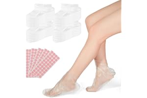 SGERUFZ 200 Pcs Forros de Baño de Cera para Pies Calcetines de Baño de Cubierta Térmica para Pies - Bolsas de Pedicura de Plástico Manoplas de Cera Caliente