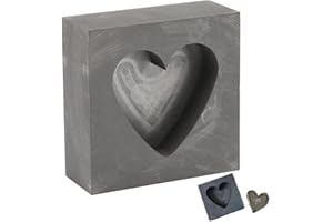 FOPYTU Casting di Grafite Ad Alta Densità Morma in Lingotto Forma a Forma di Cuore Mapilibile Stampo Oro in Argento in Genodo di Gioielli per Artigianato