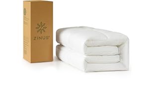 Zinus Bambus-Matratzenauflage 140x200 cm - Gesteppt - 5 cm Dicke - Waschmaschinengeeignet & Hypoallergen - Mit Hochwertigem Bezug für Optimalen Komfort