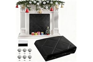 HOVCEH Magnetic Fireplace Cover, 39 * 32 Inch Fireplace Blanket, Fireplace Draft Stopper with Built-in 26 Strong Magnet, Fire Place Covering for Summer & Winter, Black
