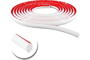 NeatiEase Cuadrante de PVC, 4,9 metros de moldura flexible de un cuarto redondo autoadhesivo, bordear la tira de calafateo del piso laminado rebordear y bordear el piso(blanco)