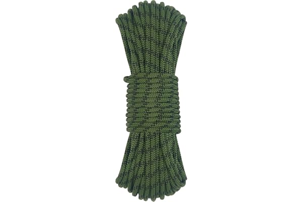 NewDoar Corde d'extérieur 6mm Accessoire 6M/15M/30M/50M Corde d'évacuation Multifonctionnelle pour Pêche à L'aimant Transport de Charges Lignes de Quai pour Voiliers, Camping, Randonnée, Transport