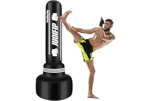 NZQXJXZ Freistehende Boxsäcke für Erwachsene - 175cm Schwerer Boxsack mit Ständer - Herren Sandsack Aufblasbar Kickboxsack für Training MMA Muay Thai Fitness