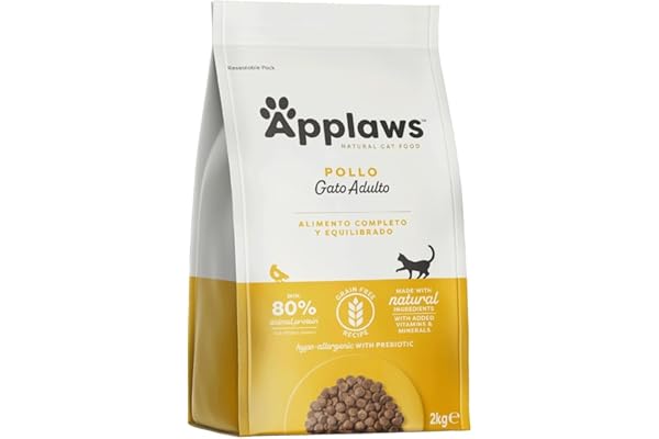 Applaws Alimento Seco Natural sin Granos para Gatos Adultos, Sabor a Pollo - Bolsa Resellable de 2 kg (Verpackung kann variieren)