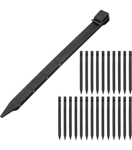 CAASFOOY Lot 30 Piquets Plastique 24,5 Cm - Piquets Ancrage Bords Paysagers Tente Jardin Extérieur Marron