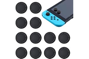 STROYAYO 12 Silikon-Joystick,Controller Schwarze Griffabdeckungen,Geeignet für Switch Joystick Kappen, Spielerlebnis Verbessern,Joystick Schützen,Lebensdauer Verlängern(Schwarz)