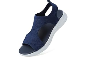 GENERIC Orthopedic Sandals for Women UK Arch Support Sandals Summer Casual Washable Slingback Comfy Platform Chunky Sandal Ladies Wide Fit Low Wedge Sandal Slip On Comfortable Walking Orthotic Summer Shoes