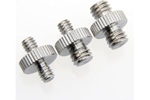 CAMVATE 1/4"Male to 1/4"Male & 1/4"Male to 3/8" Male & 3/8" Male to 3/8" Male Thread Screw Adapter for Camera Tripod