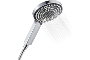 OFFO Alcachofa de Ducha,Alcachofa Ducha con Manguera de 1.6 m,Cabezal de Ducha grande con 6 modos de chorro,Manguera Ducha y Alcachofa que ahorra agua,Telefono Ducha con Manguera para el baño,Cromo