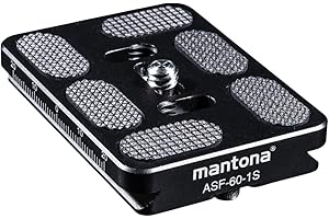 Mantona 21468 płytka szybkiego montażu do głowicy kulowej Fortress Arca Swiss, 60 mm czarna