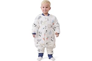 MIKAFEN Śpiwór niemowlęcy z długim rękawem z nogawkami 3,5 tog śpiwór zimowy dla dzieci z nogami, wysokość 80-90 cm