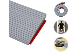WAPASEZYAR 200x8x2CM Schwellenrampe, Türschwellenrampen, PVC Rollstuhlrampe, rutschfeste Oberfläche, Gummirampe Auffahrrampe Schwellenrampe für Rollstuhl, Kinderwagen, Rollator oder e Scooter (Grau, 1)