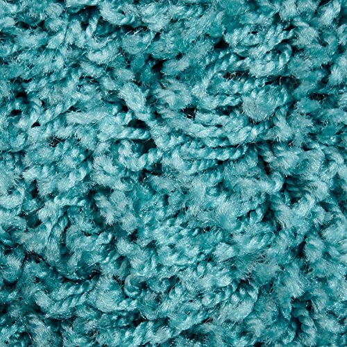 Teppich Shaggy Hochflor Einfarbig Flokati für verschiedene Zimmer Günstig Angebot Türkis 70×140 cm - 4