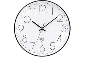 VINILITE Orologio da Parete Radiocontrollato di Alta Precisione Orologio da Parete Moderno Silenzioso per Cucina, Ufficio, Camera da letto (Bianco)