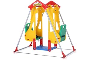 Baby Vivo Aire de Jeux Balançoire pour Enfants Extérieur et à l'Intérieur siège Double Jardin - Zoo