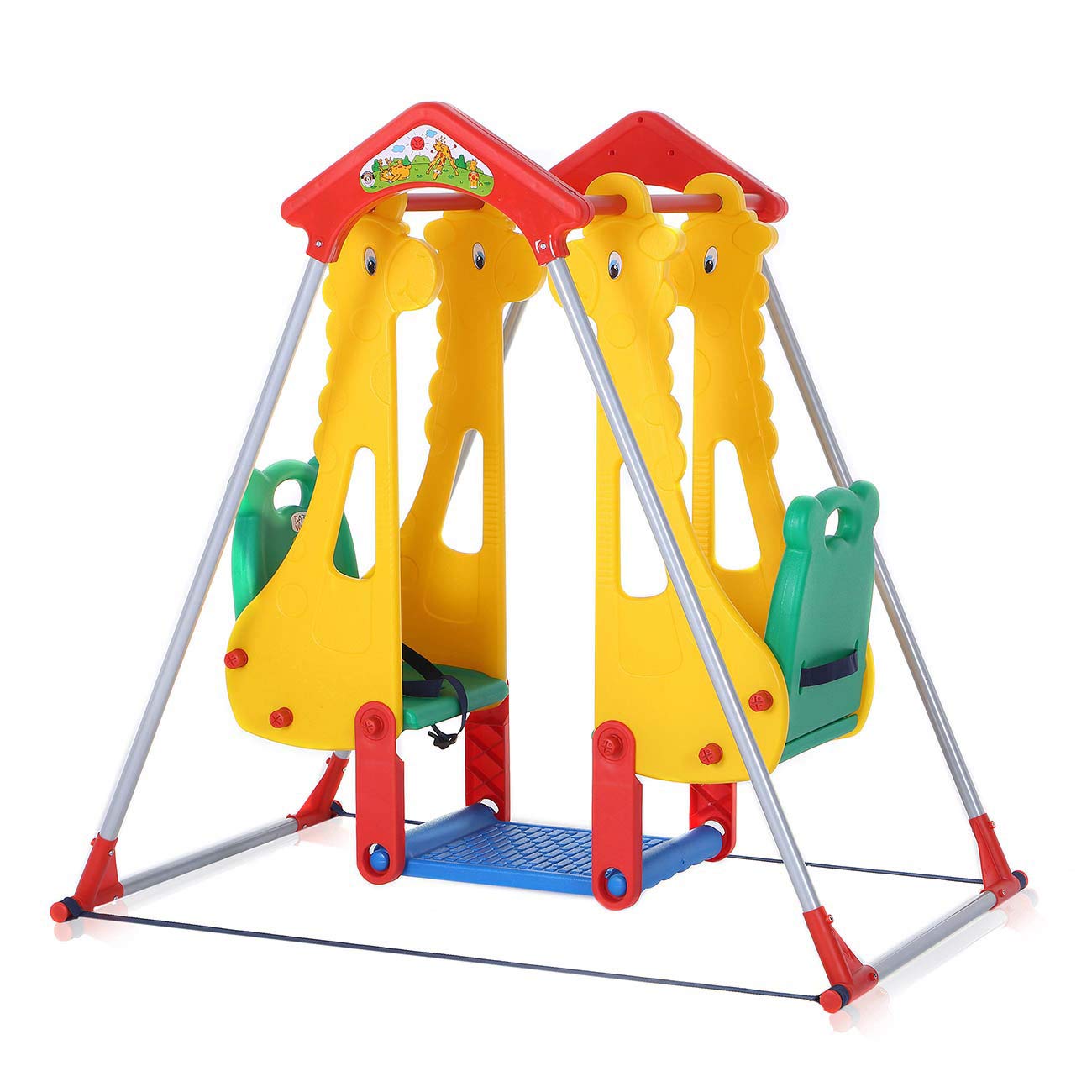 Baby-Vivo-Aire-de-jeux-Balanoire-pour-Enfants-Extrieur-et--lIntrieur-sige-double-Jardin-Zoo