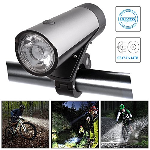 AcTopp LED wiederaufladbares Fahrradlicht USB Frontlicht STVZO Zugelassen Fahrradbeleuchtung Fahrradscheinwerfer mit integrierten 2600mAh Akku Taschenlampe - 6