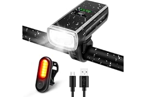 DETAKE Luces Bicicleta Delantera y Trasera Super Brillante Luz Bicicleta LED Recargable USB Luz Bicicleta Delantera y Luz Trasera Bicicleta Potente LED Luces Bicicleta IP65 Impermeable