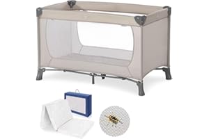 hauck Lot Lit Parapluie Dream N Play avec Matelas Lit Parapluie Alvi 120x60 cm, Inclus Moustiquaire et Sac de Transport - Beige