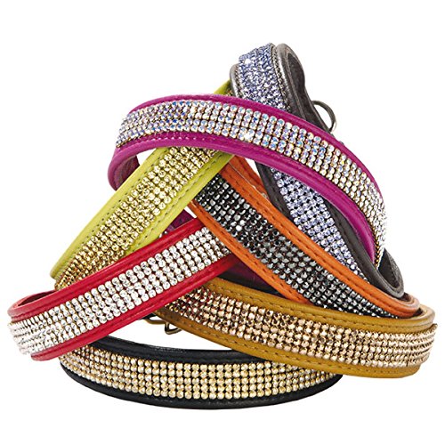 Bobby-Crystal-Princess-Dog-Collar-Size-35-Green