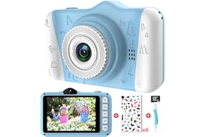 ITSHINY Kamera dla dzieci – aparat cyfrowy dla dzieci z dużym ekranem 3,5-calowym 1080P HD 12 MP wbudowana karta SD 32 GB USB kamera do selfie dla dziewcząt chłopców urodziny Boże Narodzenie Nowy Rok prezenty zabawki dla dzieci niebieski