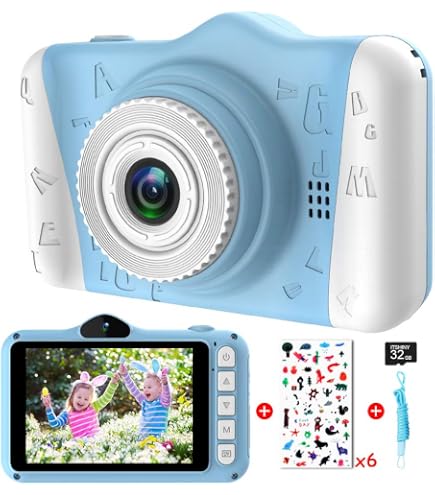 Kinderkamera Digital Mit 2,0 Zoll Bildschirm – 1080p HD, 8x Zoom & 32GB SD-Karte Inklusive, Spielzeug Für Kinder Ab 3-12 Jahre
