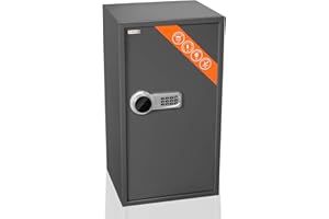 Brihard Business XXL coffre-fort électronique LCD 73x40x36 cm - Coffre-fort avec code extra large - Verrouillage clavier numérique, Étagère réglable x 2