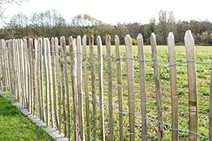 STILTREU STAKETENZÄUNE Englischer Staketenzaun Kastanie - Länge 5 Meter, Höhe 122 cm, Lattenabstand 4-6 cm