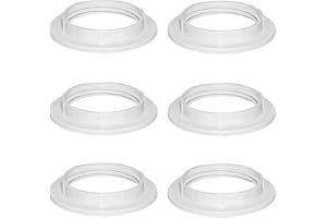 WQEDVN 6 PCS Lampshade Reducer Ring, Light Shade Adapter Rings, E27 Screw Collar Ring 40mm, Lampshade Adapter Rings, for Table Lamp, Ceiling Lights(White)