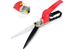 Hortem Grass Shears 360° Rotating Cutter Head, Lightweight Lawn Grass Cutter Manual, Sharp Garden Scissors, Ideal for Trimming Various Grasses at All Angles