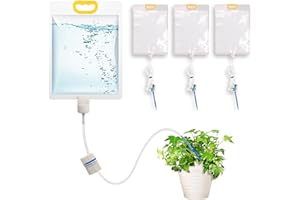 MissFox Lot de 4 Systèmes d'Irrigation Automatique pour Plantes – Arrosage Goutte-à-Goutte 3,5L avec Soupape de Contrôle Réglable – Dispositif d’Arrosage pour Plantes d’Intérieur et d’Extérieur