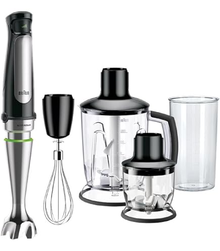 TESLA MX500WX Stabmixer – 500 W, 5 Geschwindigkeiten + Turbo, Inkl. 2 Schneebesen & 2 Knethaken, Edelstahl