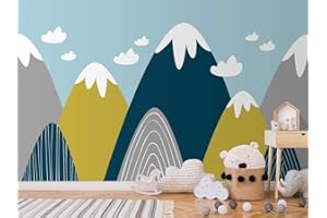 Oedim Fotomural Infantil Vinilo para Pared Montañas de Colores | Mural | Fotomural Infantil Vinilo Decorativo |350 x 250 cm | Decoración comedores, Salones, Habitaciones