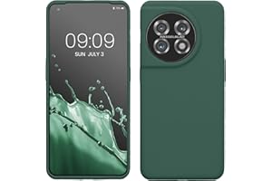 kwmobile Carcasa Compatible con OnePlus 11 Funda - Case TPU y Silicona antigolpes - Apto Carga inalámbrica - Verde Bosque