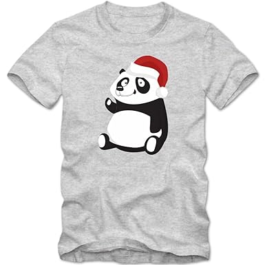 Weihnachten Panda T Shirt Pandabär Weihnachtsmann