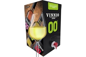 VINNIO ZERO VINNIO - Vino sin alcohol 0,0 Premium Blanco | Bag in Box 10 litros | Equivalente a más de 13 Botellas de 750 | Formato Ahorro con Grifo (Sin Azúcar, Bajo en Calorías)