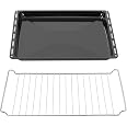 Set Teglia E Griglia Forno 42.2x37 Cm – Smaltata E Cromata, Profondità 4.5 Cm, Compatibile Con Electrolux, AEG, Zanussi, Juno, IKEA