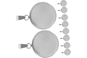 ULDIGI 20pcs Bases Pendant Trays Blank Keyring Blanks Round Tray Fun Lockets Blank Pendant Blanks Trays Pendant Bracelet Bezel Rhinestone Bracelets Bezel Tray Acrylic Suite