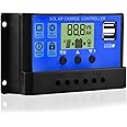 Diymore Solar Charge Controller,30A Solar Panel Charge Controller,12V/24V Solar Panel Battery Regulator with Dual USB Port and LCD Display