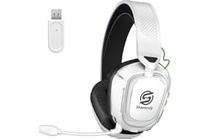 Skapendy VK84 Cascos Gaming Inalambricos para Ps4, Ps5, PC, Mac, Switch, Auriculares Gaming con Micrófono con cancelación de Ruido, Cascos de Juego Bluetooth 5.4, Negro Blanco