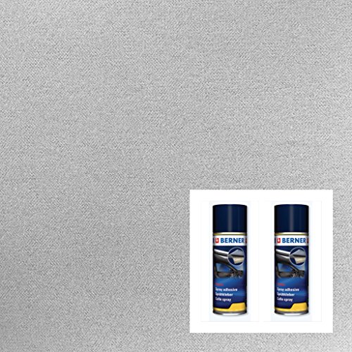 2R STOCK SRL Kit Rivestimento Tessuto Cielo Tetto Auto Colore Nero Beige Grigio + Colla 2,50x1,50mt Grigio Chiaro+2 Colla