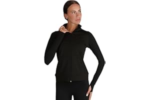 Silky Dance Zip Up Running Jacket for Women's and Girls, Training Sports Jacket, Long Sleeve Gym Running Top, Dance Uniform Teams Black Jacket with Thumbholes and Pockets