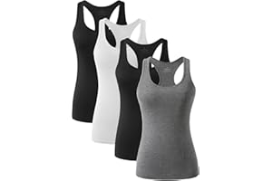 vislivin Sport Tank Tops Damen Workout Tanktops Racerback Yoga Atmungsaktives Shirts-4er Pack