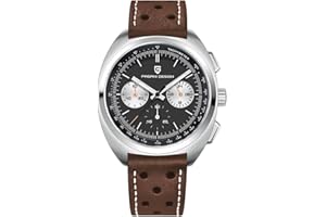 RollsTimi Pagani Design Montre Hommes AR Sapphire Quartz Chronographe Vintage Cadran Horloge Cuir Montres Hommes New Turtle Back Chronograph 1782 Men's Quartz...