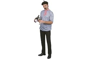 Smiffys - Conjunto de hombre francés con camiseta, boina, bufanda y bigote