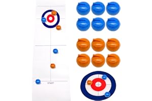 HVIHWI Curling Table-Top Spiel-Set, Bowling auf EIS Tischspiel, Shuffleboard Tabelletop Spiele Familienspiel Eisstockschießen Brettspiel Tabletop Brettspiele