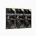 Cuticolor Permanent Hair Color Cream| Dr prescribed| Eco Mechanism for Preserving Scalp Health| No Ammonia| No PPD| Enriched with Portulaca & Boseivela Extracts - Black (120g) | Pack Of 3
